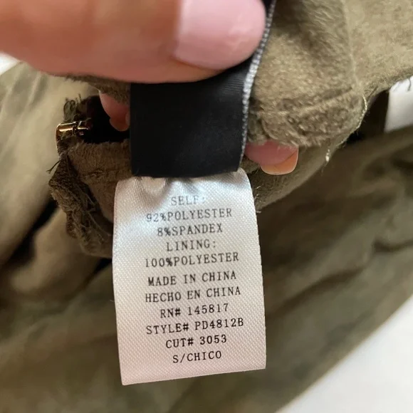 Windsor - Olive Suede Cutout Dress. - Picture 5 of 6